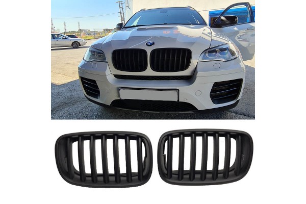 Καρδιές Μάσκας Για Bmw X5 E70 07-13 / X6 E71 08-14 Μαύρο Ματ 2 Τεμάχια