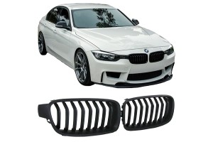 Καρδιές Μάσκας Για Bmw 3 F30 / F31 11-18 Μαύρο Ματ 2 Τεμάχια