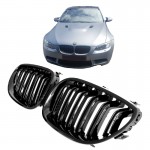 Καρδιές Μάσκας Για Bmw 3 E92 /E93 06-11 M4 Look Με Διπλή Γρίλια Μαύρο Γυαλιστερό 2 Τεμάχια