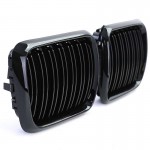 Καρδιές Μάσκας Για Bmw 3 E36 96-99 M4 Look Με Διπλή Γρίλια Μαύρο Γυαλιστερό 2 Τεμάχια