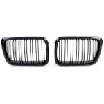 Καρδιές Μάσκας Για Bmw 3 E36 96-99 M4 Look Με Διπλή Γρίλια Μαύρο Γυαλιστερό 2 Τεμάχια