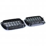 Καρδιές Μάσκας Για Bmw 3 E36 96-99 M4 Look Με Διπλή Γρίλια Μαύρο Γυαλιστερό 2 Τεμάχια