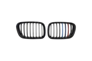 Καρδιές Μάσκας Για Bmw X5 E53 99-03 M Look Tri-Color Μαύρο Γυαλιστερό 2 Τεμάχια