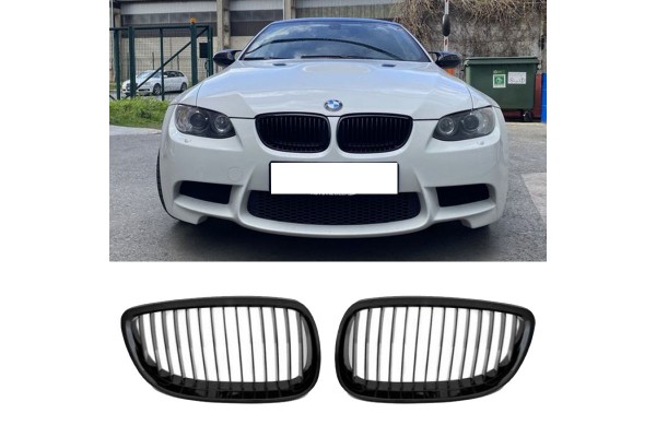 Καρδιές Μάσκας Για Bmw 3 E92 /E93 06-11 Μαύρο Γυαλιστερό 2 Τεμάχια