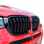 Καρδιές Μάσκας Για Bmw X3 F25 Lci 14-17 / X4 F26 14-17 M4 Look Με Διπλή Γρίλια Μαύρο Γυαλιστερό Με 7 Γρίλιες 2 Τεμάχια