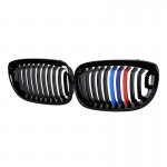 Καρδιές Μάσκας Για Bmw 3 E46 03-06 Coupe/Cabrio Tri-color / Μαύρο Γυαλιστερό 2 Τεμάχια