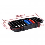 Καρδιές Μάσκας Για Bmw 3 E46 03-06 Coupe/Cabrio Tri-color / Μαύρο Γυαλιστερό 2 Τεμάχια