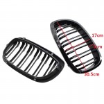 Καρδιές Μάσκας Για Bmw 3 E46 03-06 Coupe/Cabrio M4 Look Με Διπλή Γρίλια 4D Μαύρο Γυαλιστερό 2 Τεμάχια