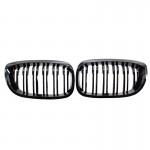 Καρδιές Μάσκας Για Bmw 3 E46 03-06 Coupe/Cabrio M4 Look Με Διπλή Γρίλια 4D Μαύρο Γυαλιστερό 2 Τεμάχια