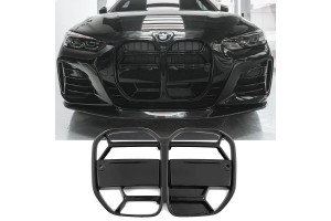 Καρδιές Μάσκας Για Bmw 4 G22 / G23 2020+ M4 Cs Sport Μαύρο Γυαλιστερό 2 Τεμάχια