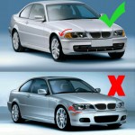 Καρδιές Μάσκας Για Bmw 3 E46 99-03 Coupe/Cabrio Tri-color / Μαύρο Γυαλιστερό Με 8 Γραμμές 2 Τεμάχια