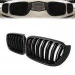 Καρδιές Μάσκας Για Bmw X3 F25 Lci 14-17 / X4 F26 14-17 M4 Look Με Διπλή Γρίλια Μαύρο Γυαλιστερό Με 7 Γρίλιες Και Πλαίσιο Carbon 2 Τεμάχια