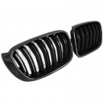Καρδιές Μάσκας Για Bmw X3 F25 Lci 14-17 / X4 F26 14-17 M4 Look Με Διπλή Γρίλια Μαύρο Γυαλιστερό Με 7 Γρίλιες Και Πλαίσιο Carbon 2 Τεμάχια