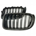 Καρδιές Μάσκας Για Bmw X3 F25 Lci 14-17 / X4 F26 14-17 M4 Look Με Διπλή Γρίλια Μαύρο Γυαλιστερό Με 7 Γρίλιες Και Πλαίσιο Carbon 2 Τεμάχια