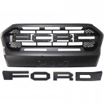 Μάσκα Για Ford Ranger T8 2019+ Wild Trak Με Led Μαύρο Ματ