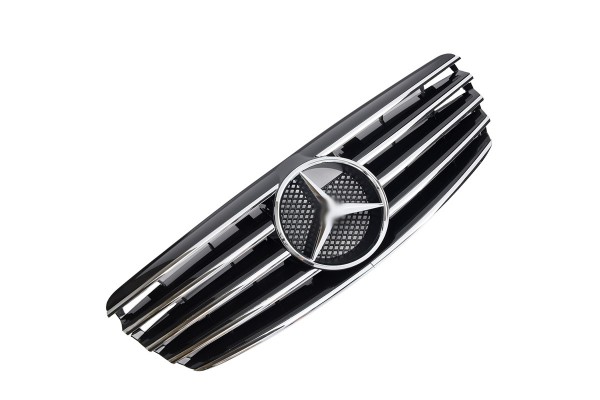 Μάσκα Για Mercedes-Benz E-Class W211 02-06 Amg Look Με 5 Γρίλιες Μαύρο/Χρώμιο 1 Τεμάχιο