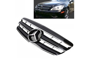 Μάσκα Για Mercedes-Benz S-Class W221 05-09 Amg Look Με 3 Γρίλιες Μαύρο/Χρώμιο 1 Τεμάχιο