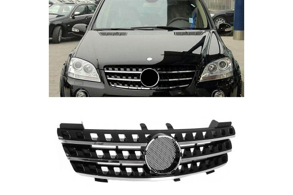 Μάσκα Για Mercedes-Benz ML-Class W164 05-08 Amg Look Μαύρο/Χρώμιο 1 Τεμάχιο