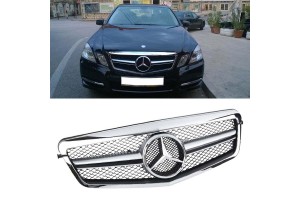 Μάσκα Για Mercedes-Benz E-Class W212 09-13 Amg Look Με Μονή Γρίλια Χρώμιο 1 Τεμάχιο