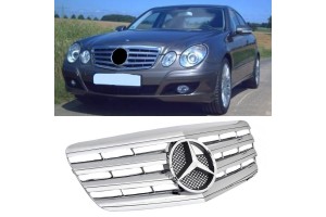 Μάσκα Για Mercedes-Benz E-Class W211 06-09 Amg Look Με 4 Γρίλιες Χρώμιο 1 Τεμάχιο