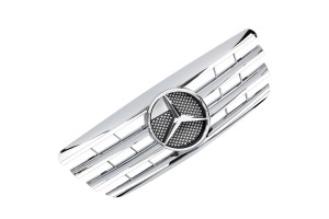 Μάσκα Για Mercedes-Benz E-Class W210 99-02 Amg Look Με 4 Γρίλιες Χρώμιο 1 Τεμάχιο