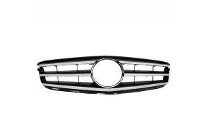 Μάσκα Για Mercedes-Benz C-Class W204 07-14 Avantgarde Με 3 Γρίλιες Μαύρο/Χρώμιο 1 Τεμάχιο