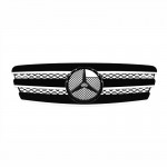 Μάσκα Για Mercedes-Benz E-Class W211 02-06 Amg Look Με 3 Γρίλιες Μαύρο/Χρώμιο 1 Τεμάχιο