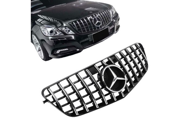 Μάσκα Για Mercedes-Benz E-Class W212 09-13 Gt Amg Panamericana Look Μαύρο/Χρώμιο 1 Τεμάχιο