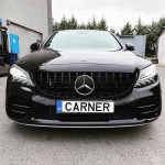 Μάσκα Για Mercedes-Benz C-Class W205 14+ Gt Amg Panamericana Look Γυαλιστερή Μαύρη 1 Τεμάχιο