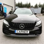 Μάσκα Για Mercedes-Benz C-Class W205 14+ Gt Amg Panamericana Look Γυαλιστερή Μαύρη 1 Τεμάχιο