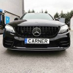 Μάσκα Για Mercedes-Benz C-Class W205 14+ Gt Amg Panamericana Look Γυαλιστερή Μαύρη 1 Τεμάχιο