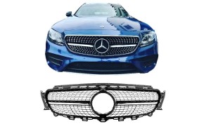 Μάσκα Για Mercedes-Benz E-Class W213 16-19 Diamond Look Χρώμιο/Μαύρο 1 Τεμάχιο