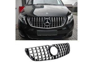 Μάσκα Για Mercedes-Benz V-Class W447 14-19 Gt Amg Panamericana Look Μαύρο/Χρώμιο 1 Τεμάχιο
