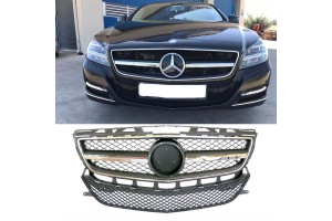 Μάσκα Για Mercedes-Benz CLS-Class W218 12-18 Amg Look Με Μονή Γρίλια Μαύρο/Χρώμιο 1 Τεμάχιο