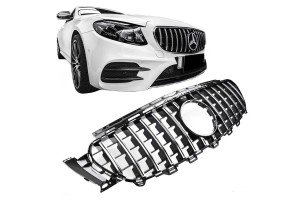 Μάσκα Για Mercedes-Benz E-Class W213 16-19 Gt Amg Panamericana Look Μαύρο/Χρώμιο 1 Τεμάχιο