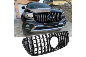Μάσκα Για Mercedes-Benz X-Class W470 18+ Gt Amg Panamericana Look Μαύρο/Χρώμιο 1 Τεμάχιο