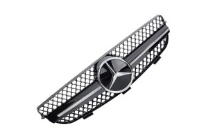 Μάσκα Για Mercedes-Benz CLK-Class W209 03-09 Amg Look Με Μονή Γρίλια Μαύρη Γυαλιστερή 1 Τεμάχιο