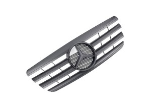 Μάσκα Για Mercedes-Benz E-Class W210 99-02 Amg Look Με 4 Γρίλιες Μαύρο Ματ 1 Τεμάχιο