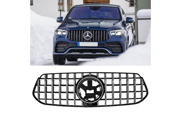 Μάσκα Για Mercedes-Benz GLE-Class W167/C167/V167 19+ Gt Amg Panamericana Look Μαύρο/Χρώμιο 1 Τεμάχιο