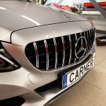 Μάσκα Για Mercedes-Benz C-Class W205 14+ Gt Amg Panamericana Look Μαύρο/Χρώμιο 1 Τεμάχιο