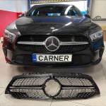 Μάσκα Για Mercedes-Benz A-Class W177 18+ Diamond Amg Look Μαύρο/Χρώμιο 1 Τεμάχιο