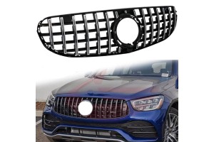 Μάσκα Για Mercedes-Benz GLC-Class X253 19+ Facelift Gtr Panamericana Design Μαύρο/Χρώμιο