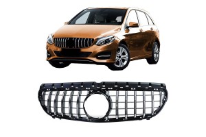 Μάσκα Για Mercedes-Benz B-Class W246 14-18 Gt Amg Panamericana Look Μαύρο/Χρώμιο 1 Τεμάχιο