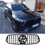 Μάσκα Για Mercedes-Benz GLE-Class W167/C167/V167 19+ Gt Amg Panamericana Look Μαύρο 1 Τεμάχιο