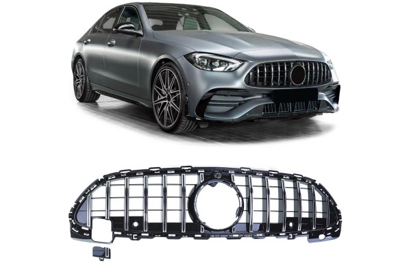 Μάσκα Για Mercedes-Benz C-Class W206 21+ Gt Amg Panamericana Look 360° Μαύρο/Χρώμιο 1 Τεμάχιο