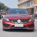 Μάσκα Για Mercedes-Benz C-Class W205 14-18 Gt Amg Panamericana Look 360° Με 14 Γραμμές Μαύρο/Χρώμιο 1 Τεμάχιο