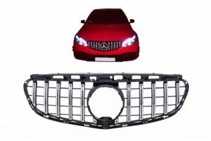 Μάσκα Για Mercedes-Benz E-Class W212 13-16 Facelift GT-R Amg Panamericana Look Μαύρο/Χρώμιο 1 Τεμάχιο