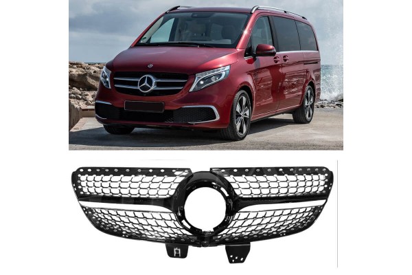 Μάσκα Για Mercedes-Benz Vito W447 20+ Diamond Look Μαύρο/Χρώμιο 1 Τεμάχιο