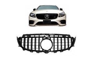 Μάσκα Για Mercedes-Benz E-Class W213 16-19 Gt Amg Panamericana Look Μαύρο Γυαλιστερό 1 Τεμάχιο