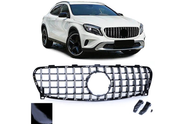 Μάσκα Για Mercedes-Benz Gla X156 Facelift 17-21 Panamericana Look Μαύρο/Χρώμιο 1 Τεμάχιο